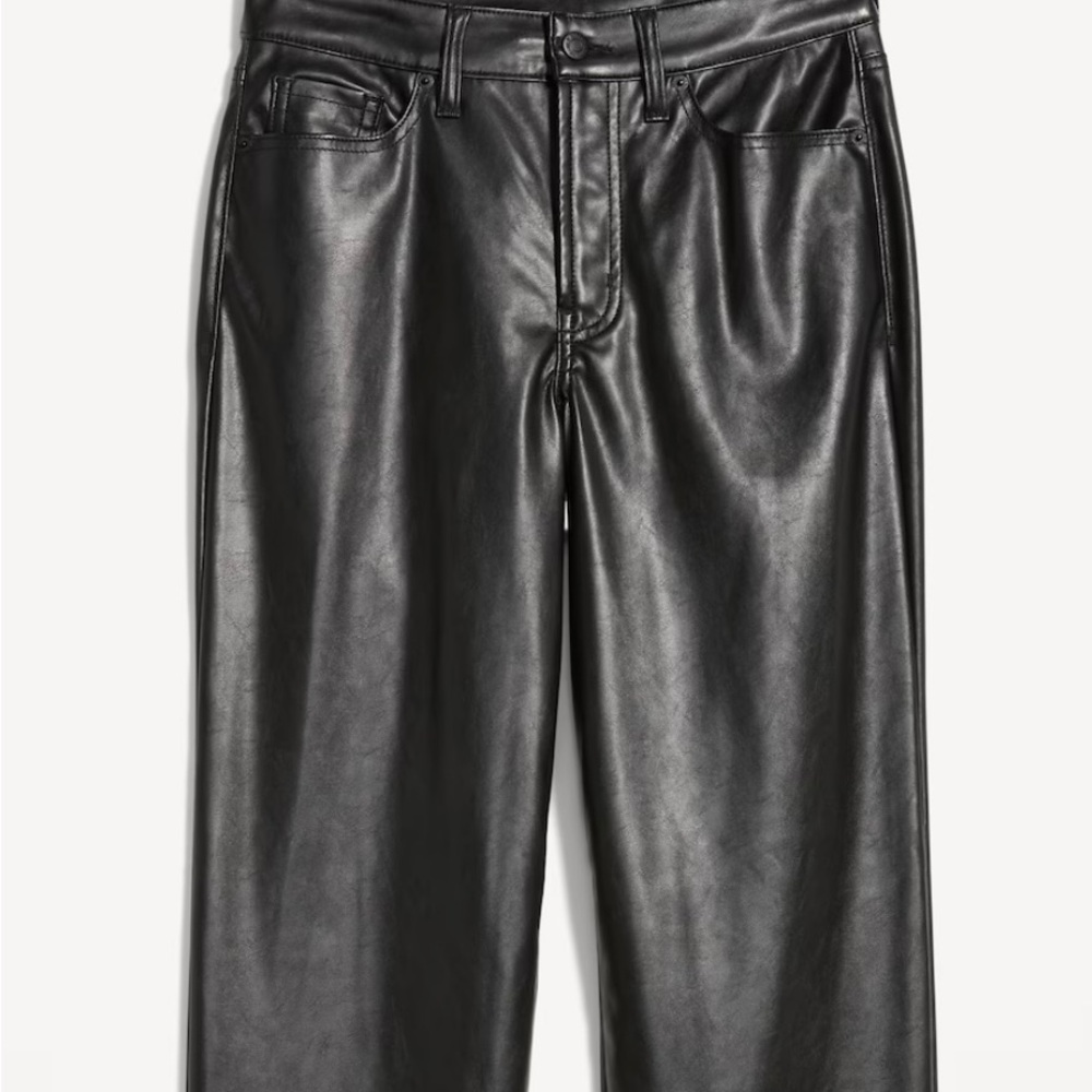 Old Navy Shiny Black Leather-Look Pants